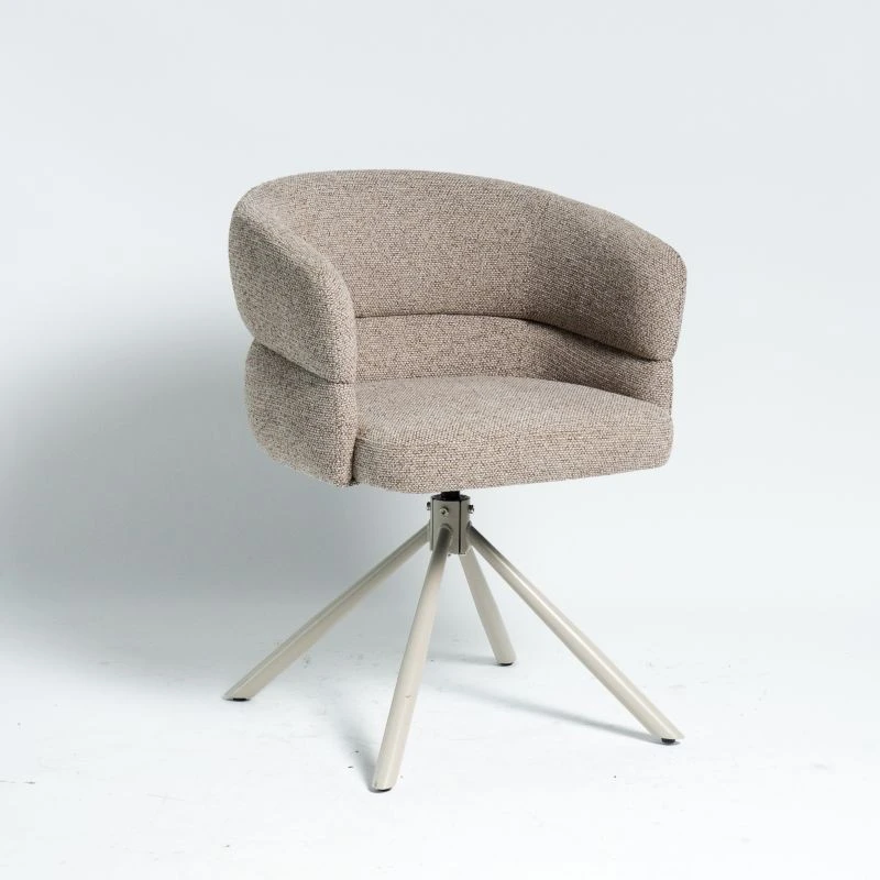 360° Bearing Swivel Auto Return Beige Fabric Desk Chair factory