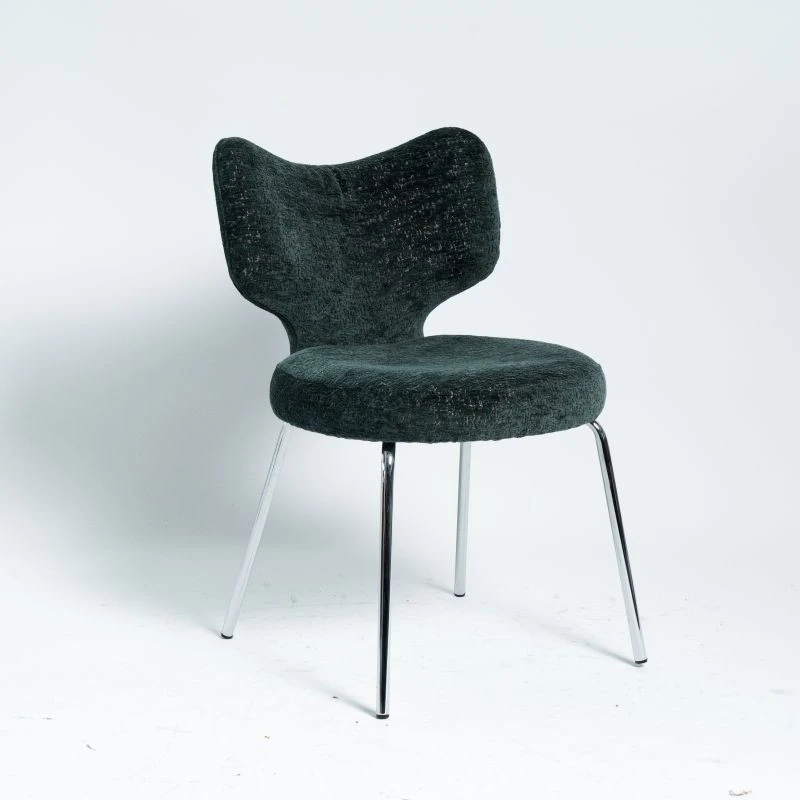 Chrome Green Dining Chair Simple Design suppliers