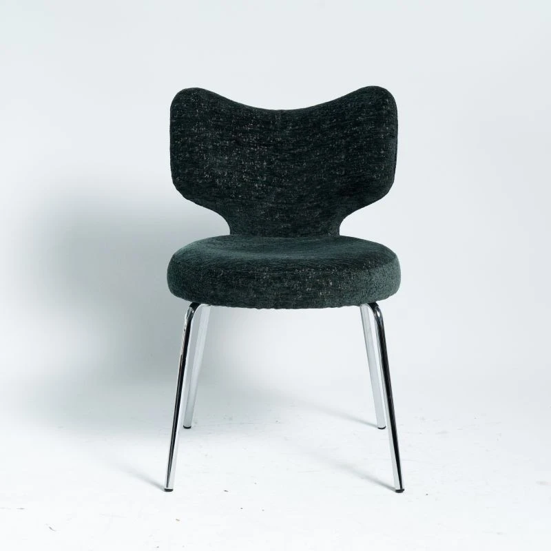 Chrome Green Dining Chair Simple Design