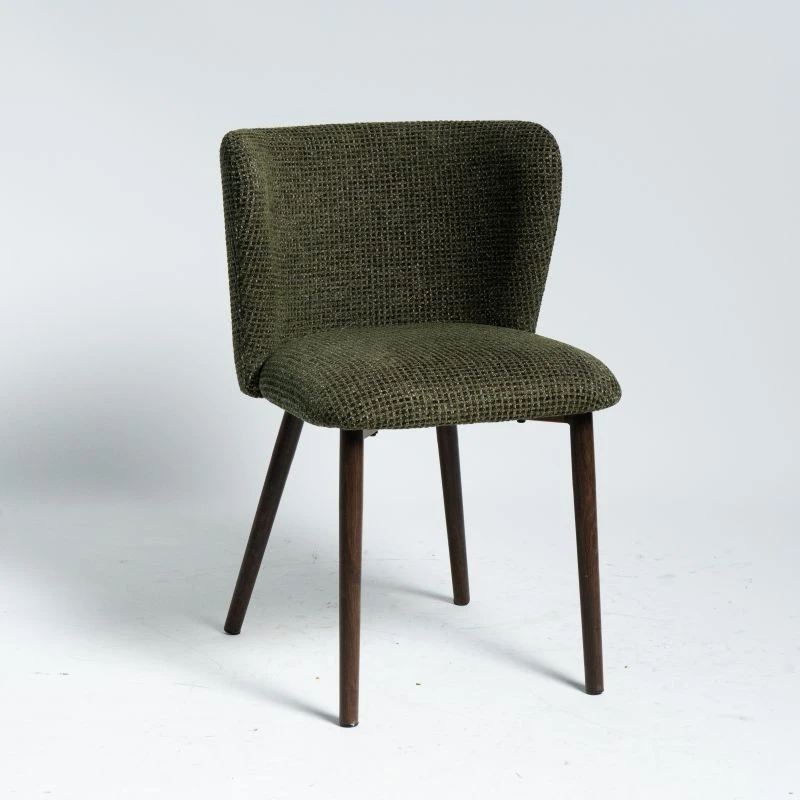 Retro Green Dining Chair with Heat Transfer Round Frame