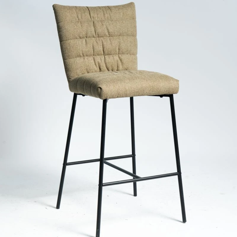 Round Tube Without Armrest Upholstered Fabric High Bar Stool high quality