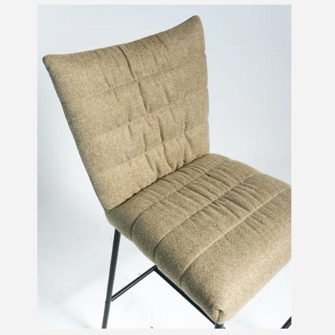 Round Tube Without Armrest Upholstered Fabric High Bar Stool factory
