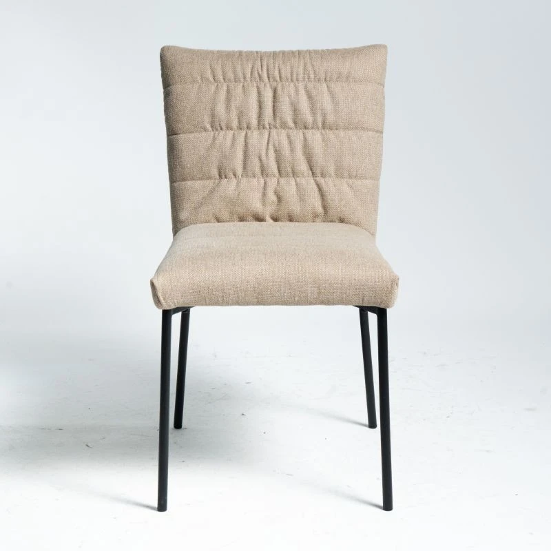 Round Tube without Armrest Upholstered Fabric Dining Chair