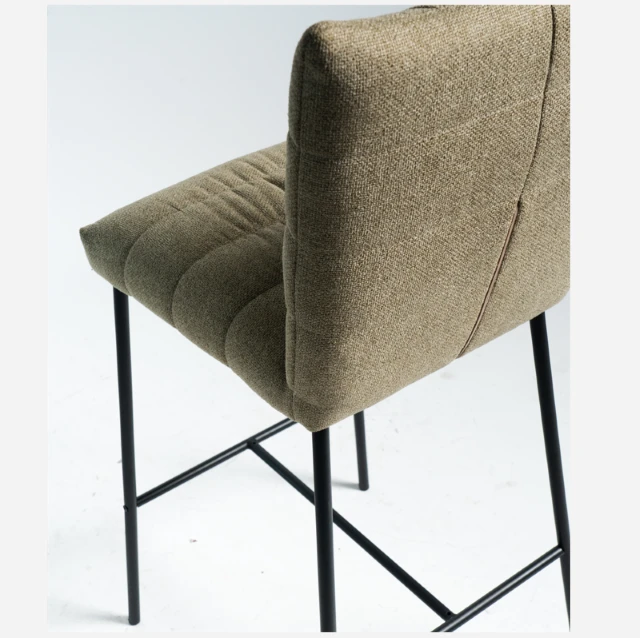 Round Tube Without Armrest Upholstered Fabric High Bar Stool suppliers