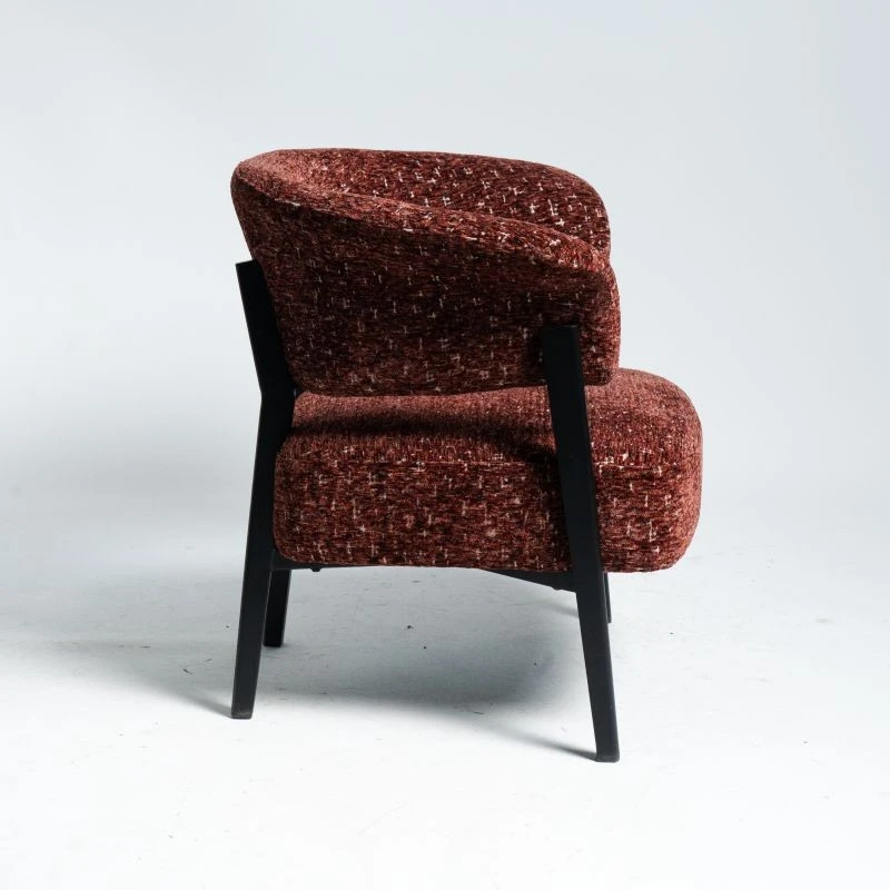 Single brick red Lounge Chair with Metal Frame factory