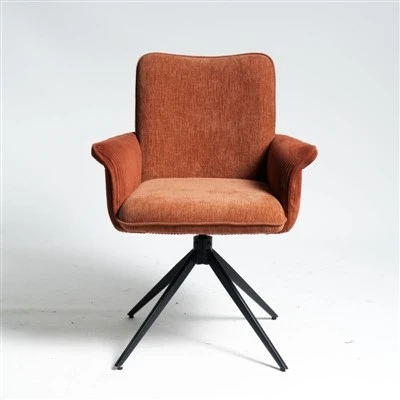 Brick-red Armchair with European Style Dining Chair