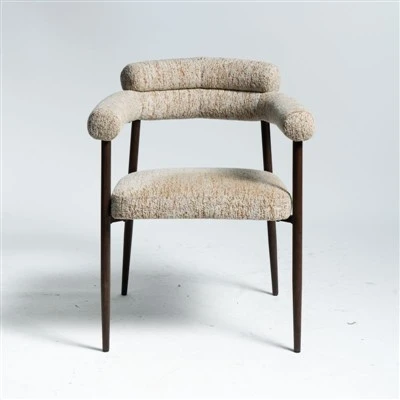 Retro Armchair with A Unique Buff Backrest Design Hot Transfer Frame