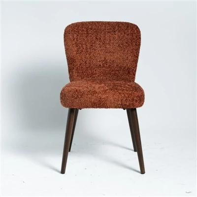 Retro Red Dining Chair with Heat Transfer Round Frame