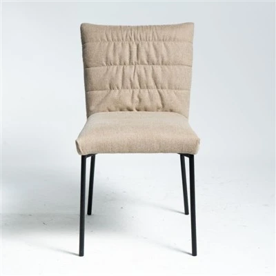 Round Tube without Armrest Upholstered Fabric Dining Chair